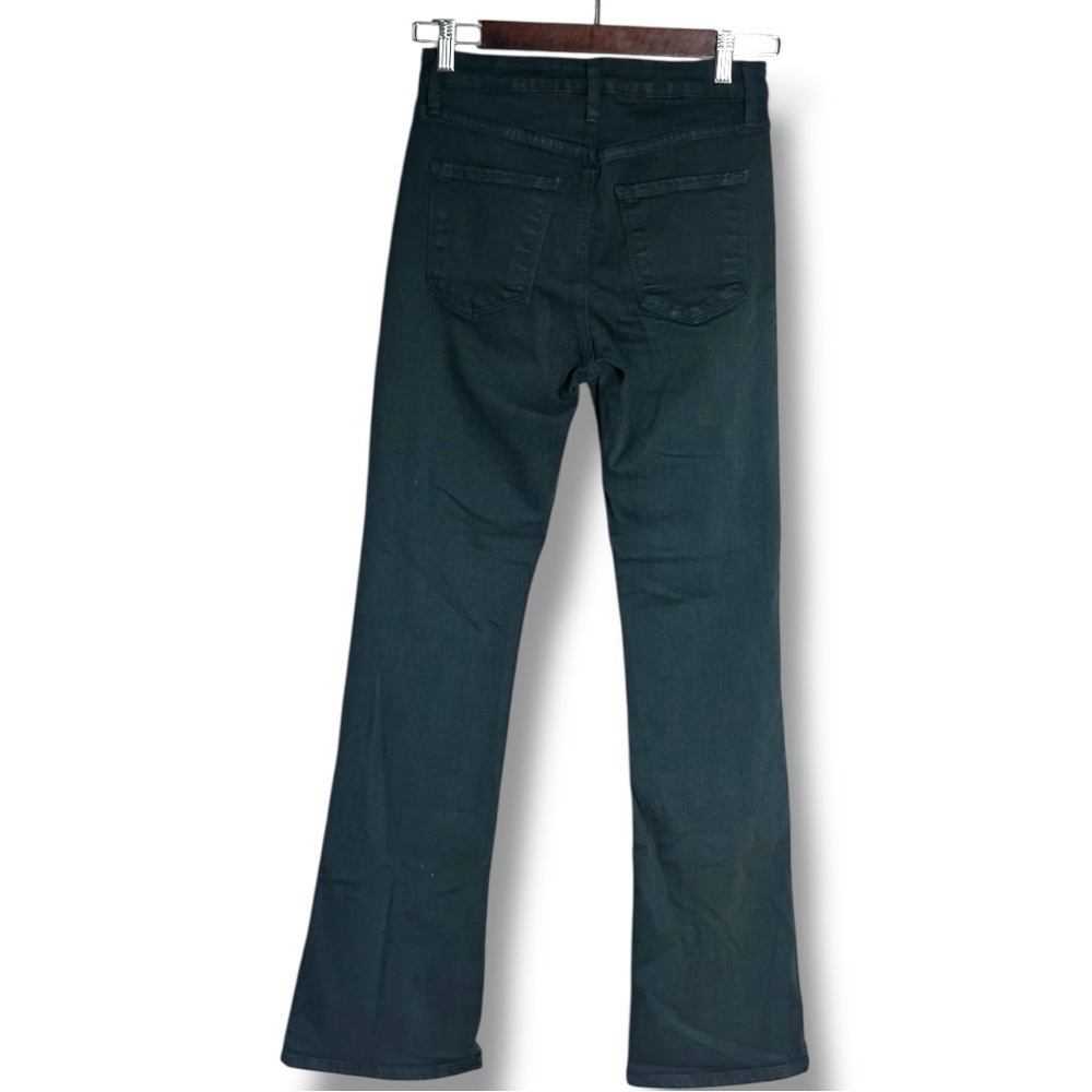 Just Black Dark Forest Green Denim High Waist Flared Slit Leg Women's 26 Jeans - Picture 7 of 13